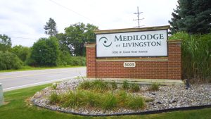 Medilodge of Livingston Sign in front of the building.